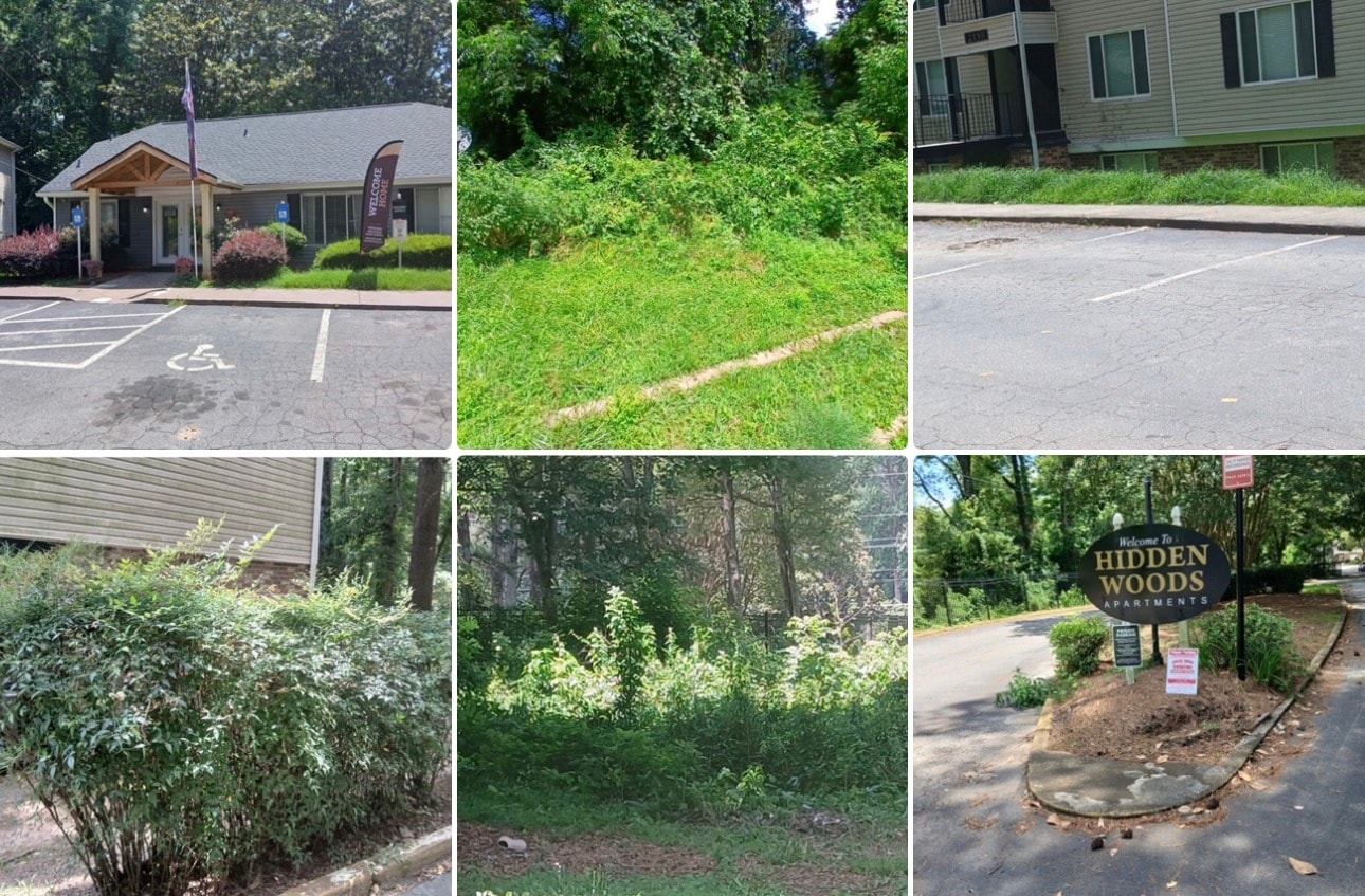 Aerial landscaping map — Hidden Woods Apartments